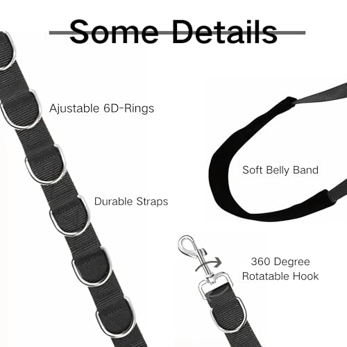 SQAQS 3PCS Haustier-Hundegeschirr, Starke Ausdauer, Hals und Haunch Halter, Fellpflege, verstellbares Tischseil mit D-Ringen, Gurt, Waschen Hundepflege Tub Zurückhaltung, Hund Bade Seil fü(schwarz)