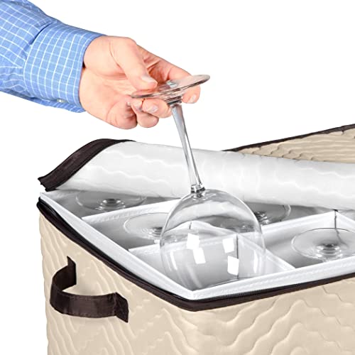 Stemware Storage Case for Wine Glasses and Glassware Holds 12 Glasses