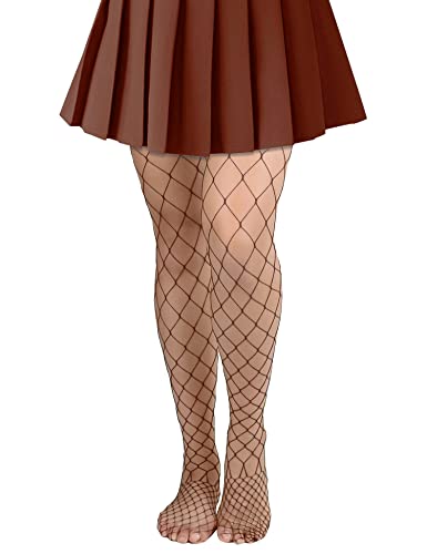 Image of Lastclream High Waisted Fishnet Tights for Women Sexy Fishnets Stockings Full Footed Fishnet Sheer Pantyhose Plus Size