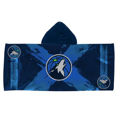Northwest Minnesota Timberwolves NBA Cross Out Youth Hooded Micro Fiber Towel 22 x 51 Inches