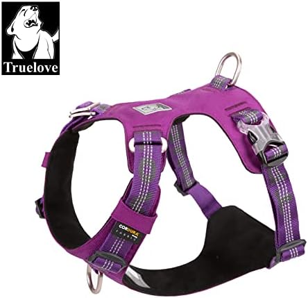 WINHYEPET Truelove Explosion-Proof Waterproof Fabric Dog Harness High Density Nylon Webbing Light-Weight Outdoor Product Suitable Small and Medium Large Dog TLH6282(Purple, S)