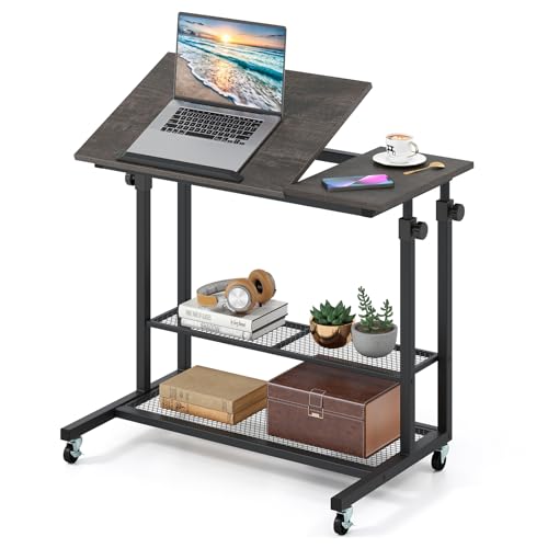 GIANTEX Mobile Standing Desk, Adjustable...