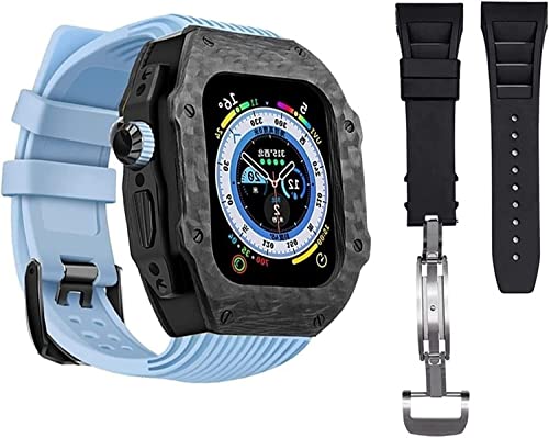 Coque fibre de carbone et bracelet silicone Apple Watch Ultra 49 mm et iWatch