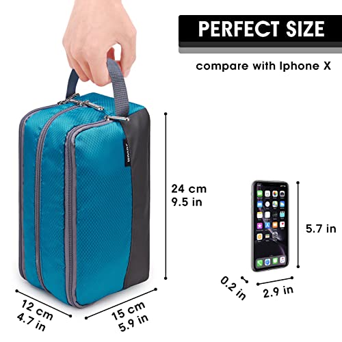 Image of WANDF Travel Toiletry Bag for Men, Small Dopp Kit for Toiletries | Water-Resistant Fabric, Travel Bag for Toiletries, Compact Storage, Shaving Accessories, Weekend Trips
