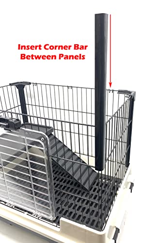 Mcage Deluxe 2-Level Indoor/Outdoor Rabbit Hutch Cage For Ferret Chinchilla Paw Safe Solid Platform Ramp Mesh Floor Pull Out Leakproof Easy Clean 2-Inch Deep Tray Large Access Doors Lockable Casters thumb #7