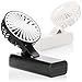 com-four® 2X Mini Ventilateur Portable - Mini Ventilateur avec Clip de Fixation - Ventilateur de Voyage alimenté par Batterie pour Les déplacements [la sélection varie] (2 pièces - Noir + Blanc)