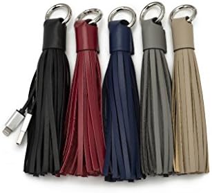 Medisonic 2 PACK Lightning Faux Leather Tassel Fashion Power Pro Key Ring Ultra Discreet Phone Charger and Sync For Most Smartphones (Grey)