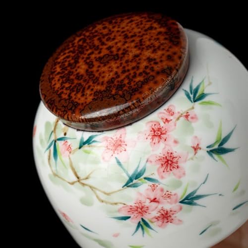 Latas de té de cerámica pintadas a mano para almacenamiento sellado elegante 5