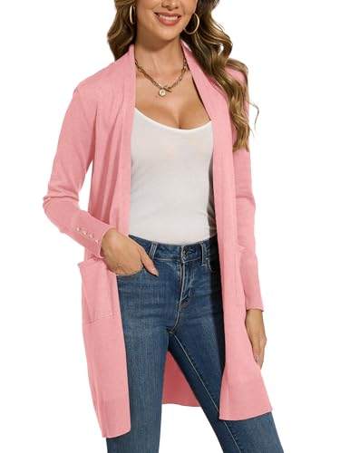 Spicy Sandia Women's Long Dressy Cardigan Sweaters with Pockets Lightweight Duster Coat4