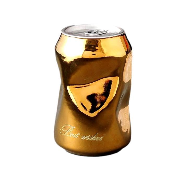 Amazon.co.jp: 灰皿 空き缶 凹んだデザイン 蓋付き モダン 陶器製