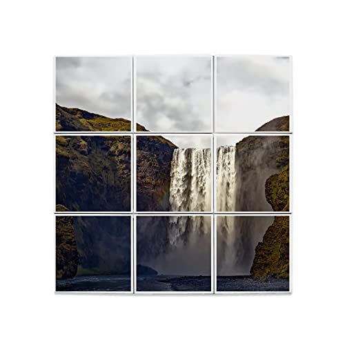 Cascade d'Islande en carreaux céramique pour salon nature