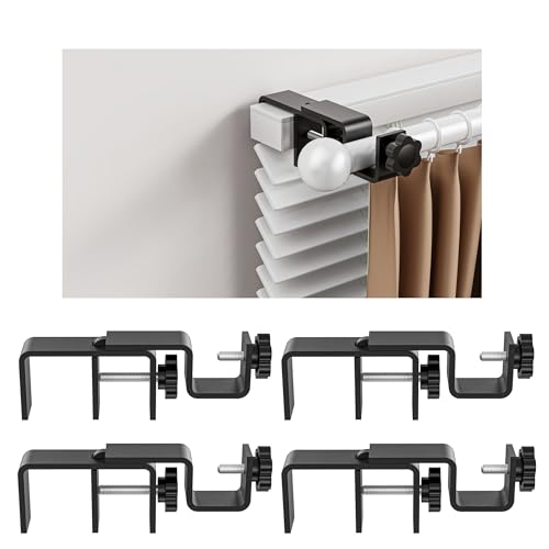 Over-Blinds Curtain Rod Brackets for Outside Mount, Set of 4