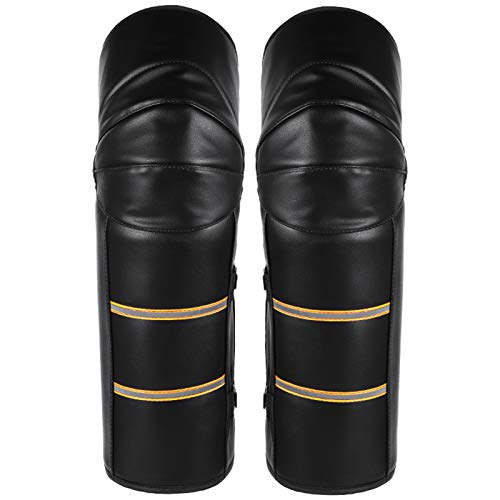 Adaskala 2 PCS joelheiras almofadas protetoras com faixa reflexiva manter quente à prova de vento à