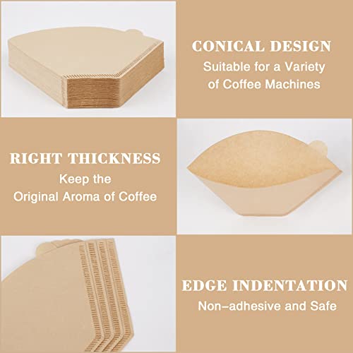 Elyum Size 04 Cone Coffee Filters, Natural Unbleached Paper Filters 4-6 Cup, Disposable Paper Coffee Filters For Pour Over And Drip Coffee Maker (Natural Brown, 100 Count) #TOP5