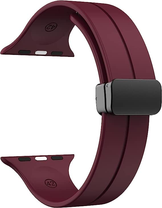 Image of Printme Silicone Sport Band Compatible with Apple Watch 38mm 40mm 41mm 42 mm 44 mm 45 mm 49 mm, Magnetic Clasp Adjustable Strap Compatible for iWatch Series SE Series 1-8