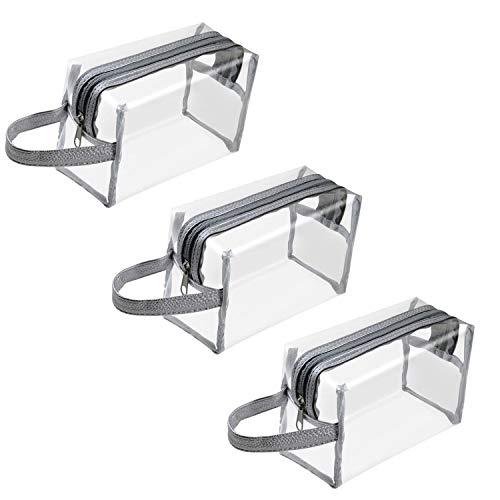 3 Pack Zodaca Travel Sundry Bag, Transparent Cosmetic Bag Organizer Portable Storage Pouch