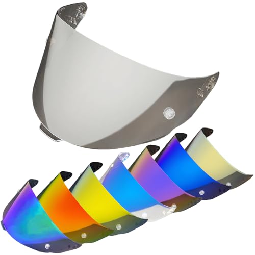 YMTSGEQ Helmet Visor Replacement for TT-Course.Motorcycle Helmet Shield UV Protection Compatible with KYT TT-Course (Revo Clear Silver)