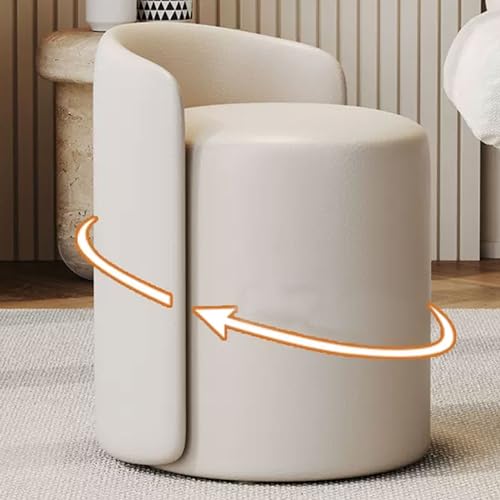 Tabouret de maquillage rotatif 360° à dossier bas pour chambre