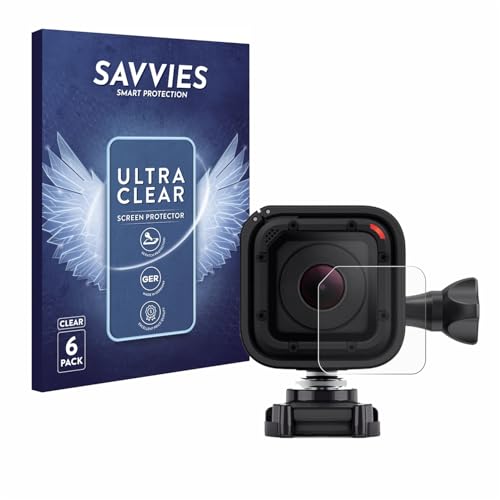 savvies Protector Pantalla para GoPro Hero 4 Session Lente (Carcasa) 6 Unidades   Película Ultra Transparente