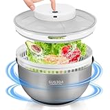 Centrifuga de Salada 110V, Secador de Verduras, Desidratador Elétrico de Vegetais em Aço...
