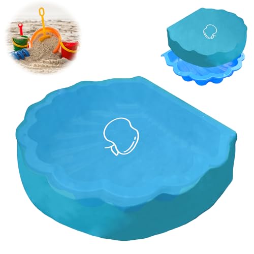 Copertura per conchiglia di sabbia, mela, 100 x 15 cm, copertura per sabbiera, rotonda, blu, copertura per sabbia, impermeabile, per sabbiera a forma di mela