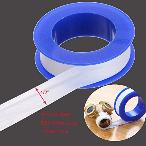 Plumbers PTFE Pipe Sealant Tape Flex Seal Tape Waterproof (1/2 by 520 Inches 1 Roll)
