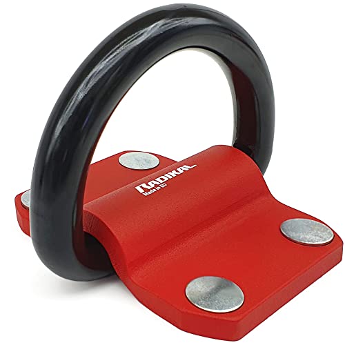 RADIKAL RK60 Ancrage Sol Mur XXL Premium avec Anneau Oscillant de ø20mm pour 2 Chaînes, Acier de Résistance Maximale et Boulons Blindées, Antivol de Sécurité Fixation Moto Velo Mur Ancre Garage Chaine