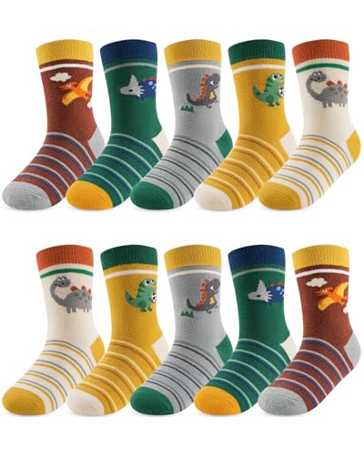Kyopp Chaussettes rigolotes Enfants Filles et Garçons Drôles Chaussettes Animaux Coton Unisexe Kids Crew Socks 10 Paires 33-37