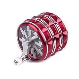 2.5 Inch Hand Crank Grinder, Potable Large Grinder With Clear Top Cover Best Gift(Red)