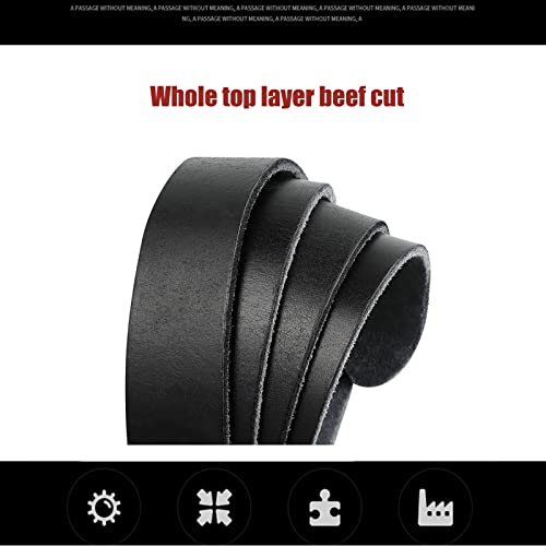 Metal Free Leather Hypoallergenic Belt,Mens Belts Leather,Mens No-Scratch No Buckle Mechanic Belt,Black,110cm/43.3''2
