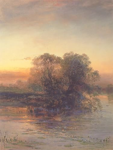 Peinture sur toile crépuscule par Aleksey Savrassov chef-d'œuvre mural 60x90