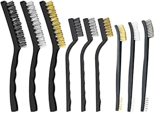 Wire Brush Set, Metal Rust Remover Brushes Handy Steel/Nylon/Brass Brush Set Suitable for Cleaning Welding Slag and Rust 9pcs