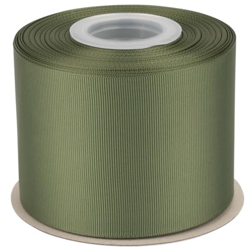 Tekdeere 3 inch Solid Moss Grosgrain Ribbon 25 Yards, Perfect for Gift Wrapping, Crafts, Bows Making, Sewing, Wreaths, Hair Accessories and Wedding Decoration