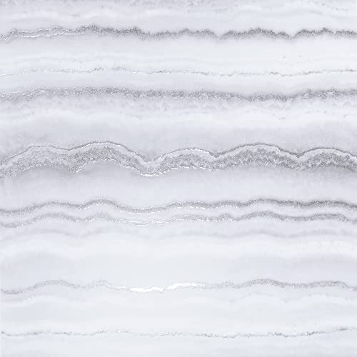 Arthouse | Mineral Stripe White & Silver Wallpaper | Luxury Agate-Inspired Design with Glitter Effect | Paste The Paper Method | 1005 x 53cm
