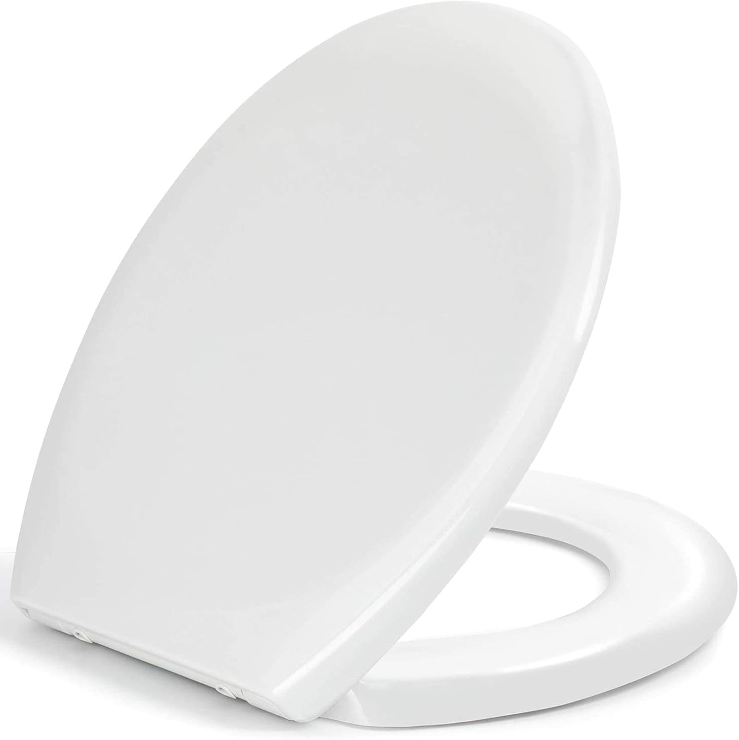 Pipishell White Soft Close Toilet Seat Oval Shape, Heavy Duty Urea-Formaldehyde Anti-Bacterial With Adjustable Stainless Hinges, O-Shaped Design, Quick Release, Top Fixing, Stay Tight Toilet Seat