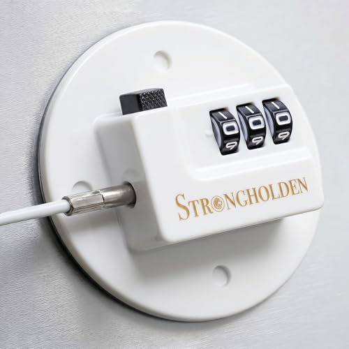 Image of Fridge Lock Combination - Refrigerator and Freezer Lock for Kids, No Keys Needed (White & Round)