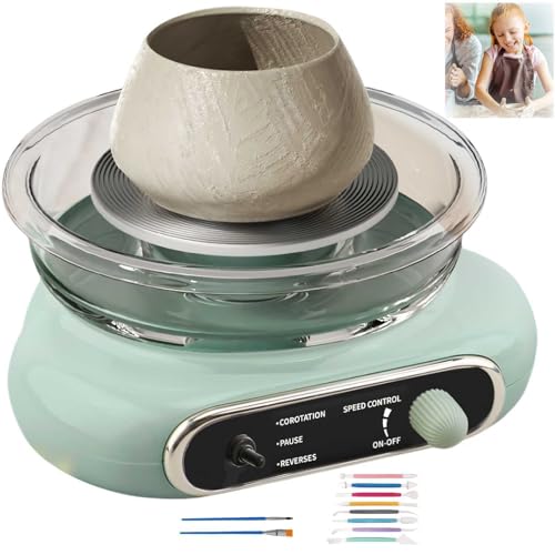 Roues De Poterie éLectrique,12cm DéTachable Tour De Potier avec Kit De DIY Vitesse Variable en Continu Kit Poterie Adulte,Art CéRamique pour Adultes Et Enfants