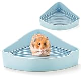 Eccliy Ceramic Corner Litter Box Triangle Potty Trainer Pet Pan for Hamster, Guinea Pig, Sugar Glider, Hedgehog, Syrian Hamster, Chinchilla, Gerbil, and Ferret(Sky Blue)