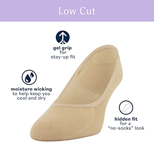 Peds Women's Moisture Wicking Low Cut No Show Socks, 6-Pairs2