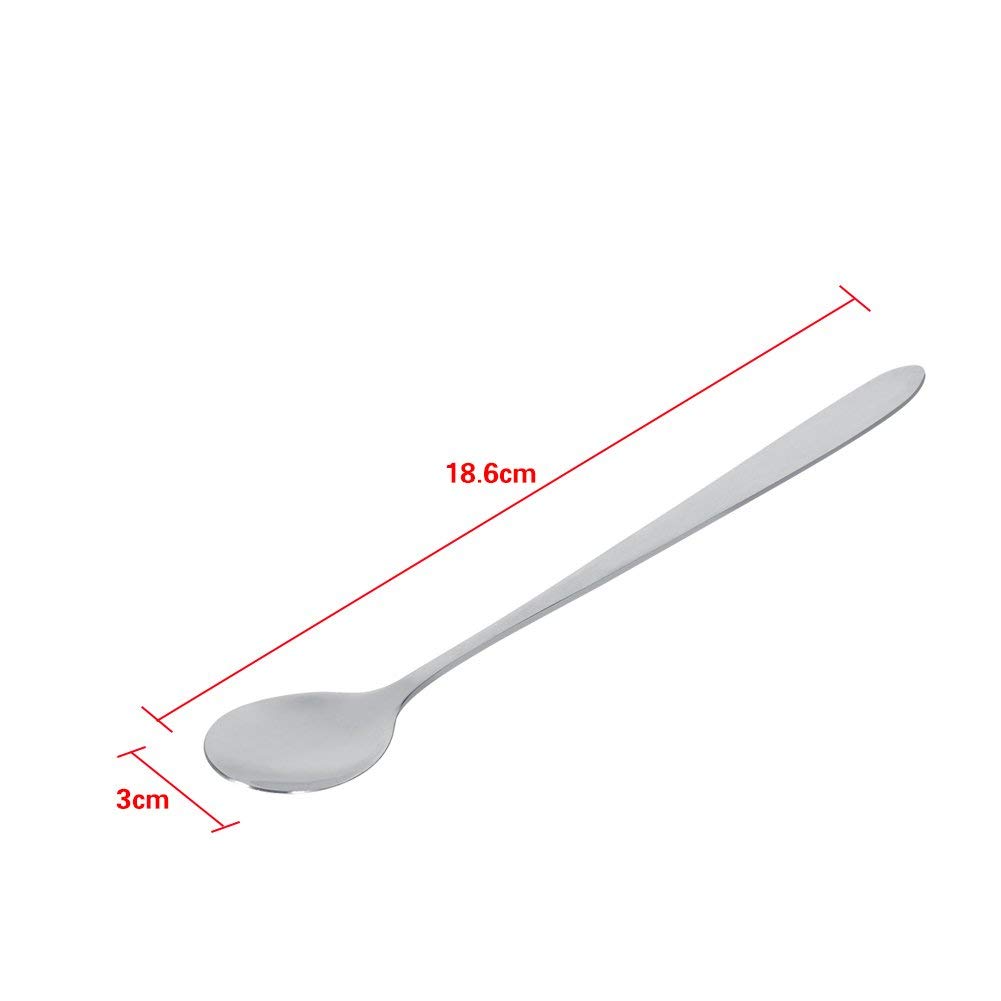 6 Cucchiaini Da Caffè, Da Zuppa, Da Tè E Da Latte, Eleganti E Con Manico Lungo In Acciaio Inox~p148133136