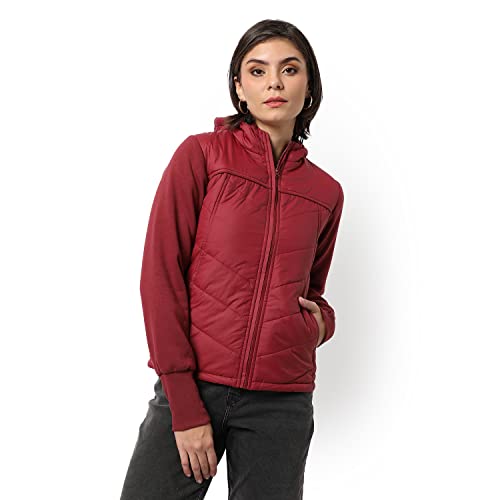 Image of PINACOLADA Women's Puffer Regular Fit Bomber Jacket For Winter Wear | Standing Collar | Full Sleeve | Zipper | Casual Jacket For Woman & Girl | Western Stylish Jacket For Women