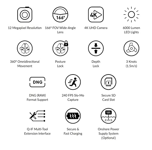 Qysea Fifish V6 Expert (V6E Mp200) Underwater Drone Rov With Vr Real-Time Tracking, 6000Lm Led, 4K Uhd Camera, True 360°, 100M Cable, Manual Spool, Epp Box, Opps Power Station #TOP4