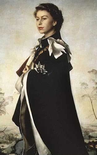 Figure murale reine Elizabeth II peinture moderne sur toile estampe décoration intérieure