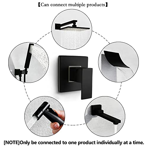 image for SKOWLL Shower Valve Bathroom Shower Control Valve Kit, Wall Mount Blac