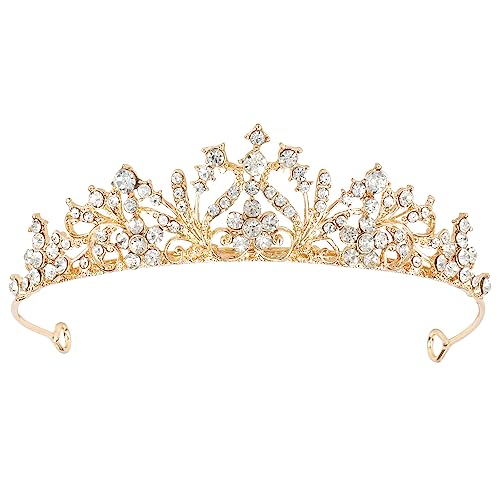 Image of Aprince Tiaras for Girls Princess Crowns for Little Girls Tiaras for Women Girls Crown Wedding Tiara Headband Princess Crown Hair Accessories for Prom Birthday Costume Party Gold Crown