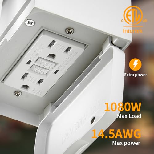 Image of Yisuro Porch Lights with GFCI Outlet, Dusk to Dawn Motion Sensor Outdoor Light, 3 Lighting Modes Exterior Fixture, Outside for House Front Door Patio Garage(2 Pack White)
