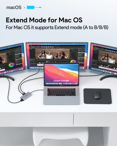 Image of USB C Hub Multiport Adapter Triple Display, 12 in 1 USB C Docking Station Dual Monitor, 2 HDMI 4K, VGA 1080P, Ethernet 1Gbps, 100W PD, 4 USB A Ports, 1 USB-C, SD /TF Dongle for MacBook and More