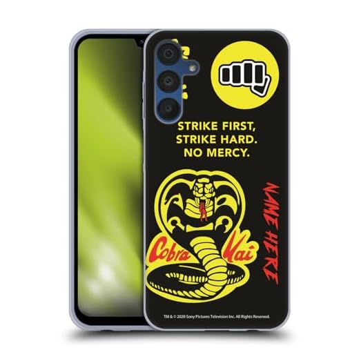 Head Case Designs Licenciado Oficialmente Personalizada Individualizada Cobra Kai Nombre In Strike Logo Arte Caso Funda de Gel Suave Compatible con Samsung Galaxy A15