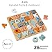 Janod Sweet Cocoon Wooden Alphabet Learning Puzzle with ABC Letters and Chalkboard - Ages 2+ - J04412