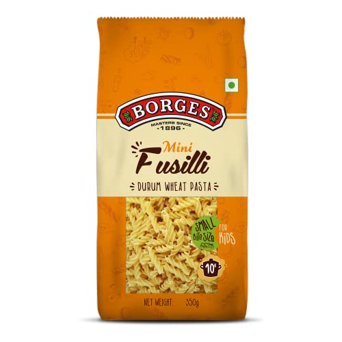 Image of Borges Mini Fusilli Pasta - 350 gm | Made with Grade A Durum wheat available in India | 100% Durum wheat | No Maida